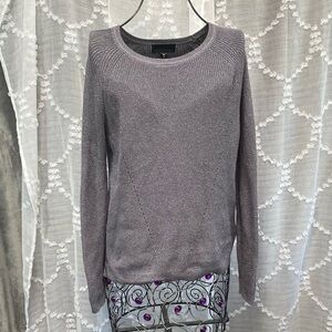 Attention grey knit sweater with silver threads size S